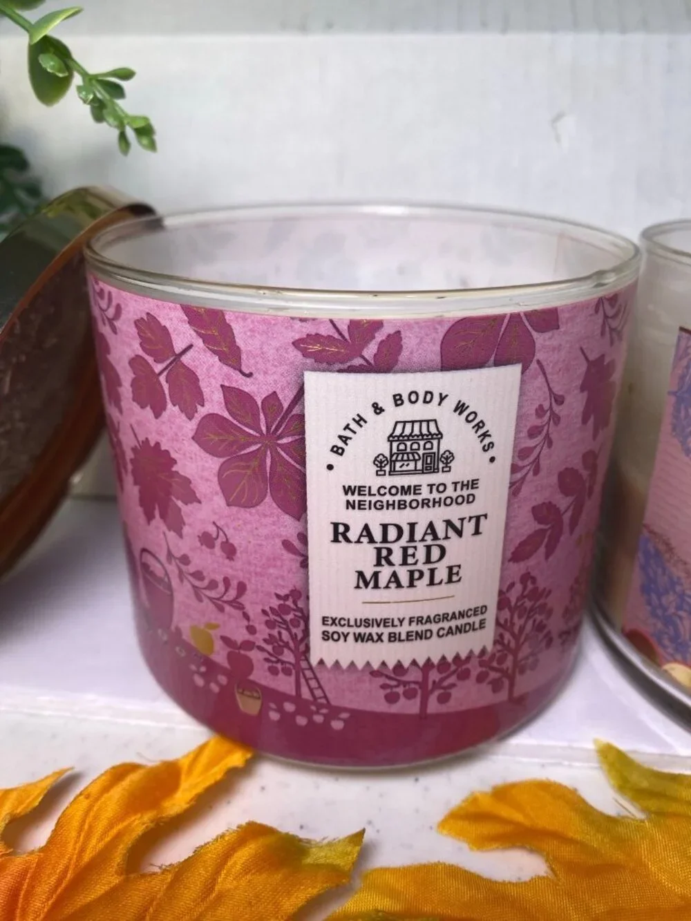 “Pumpkin Cinnamon Bun” & “Radiant Red Maple” BBW  3 Wick Candles- NOT NEW